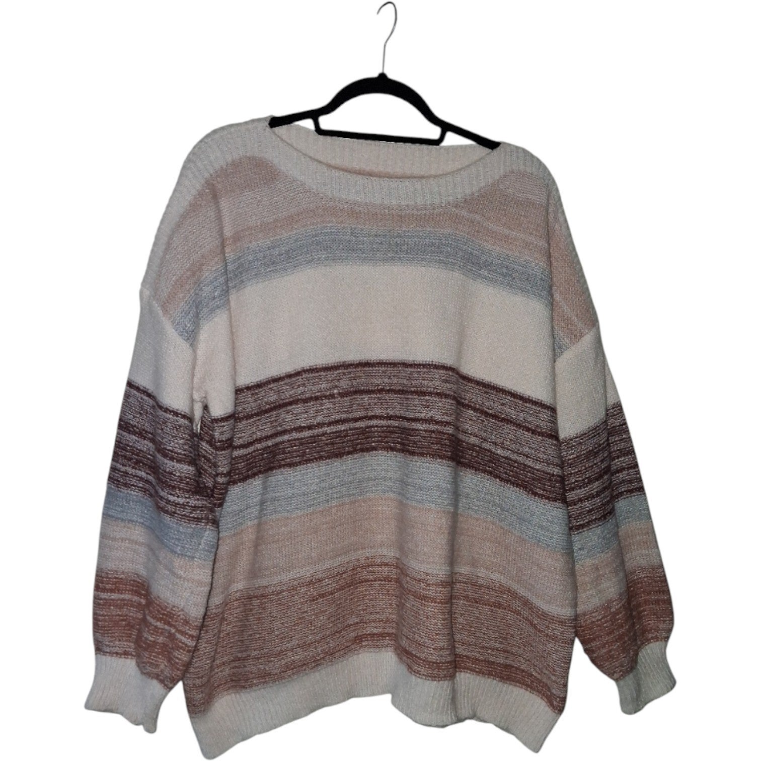 Creme bruine gestreepte trui 2XL