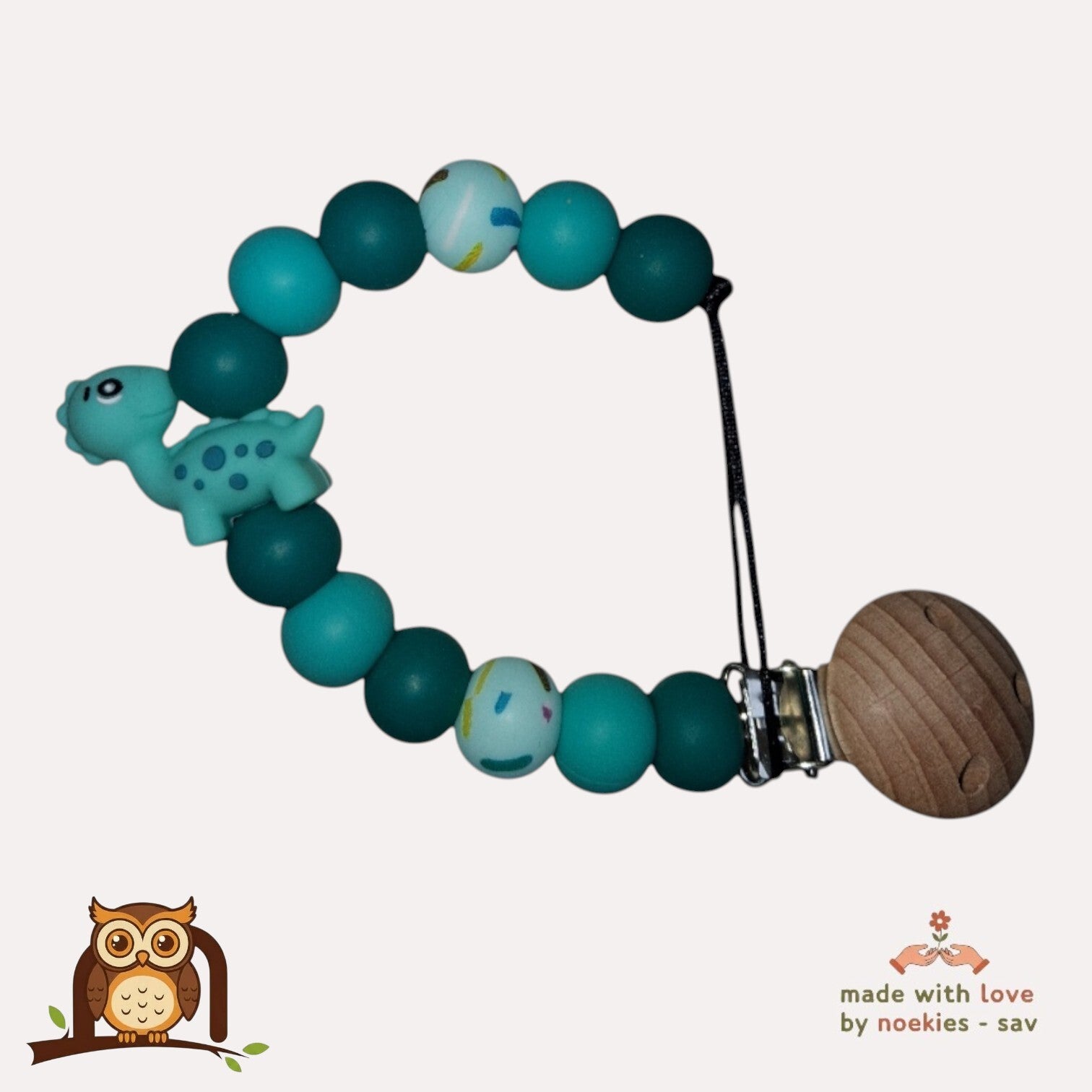nr 26 noekies speenkoord dino turquoise