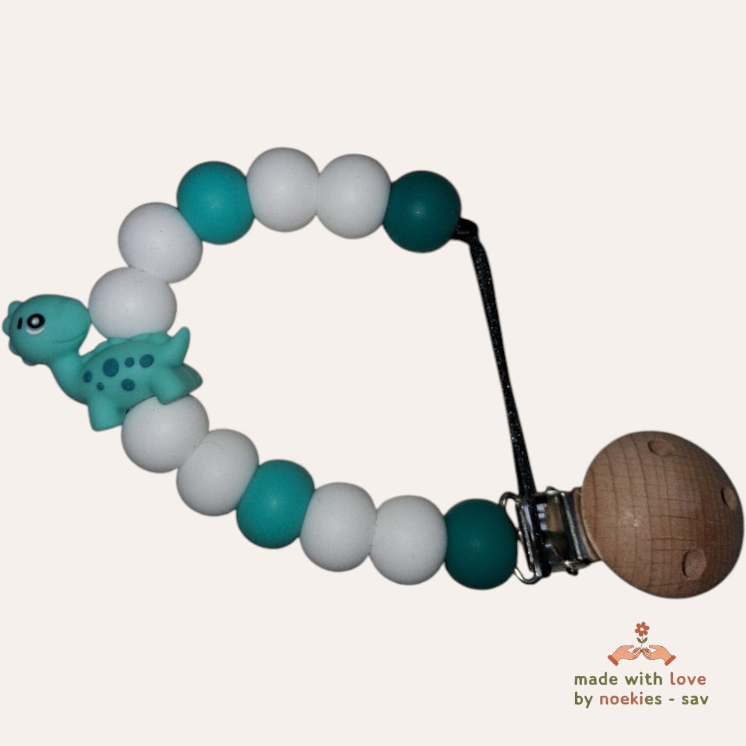 noekies speenkoord turquoise groen wit