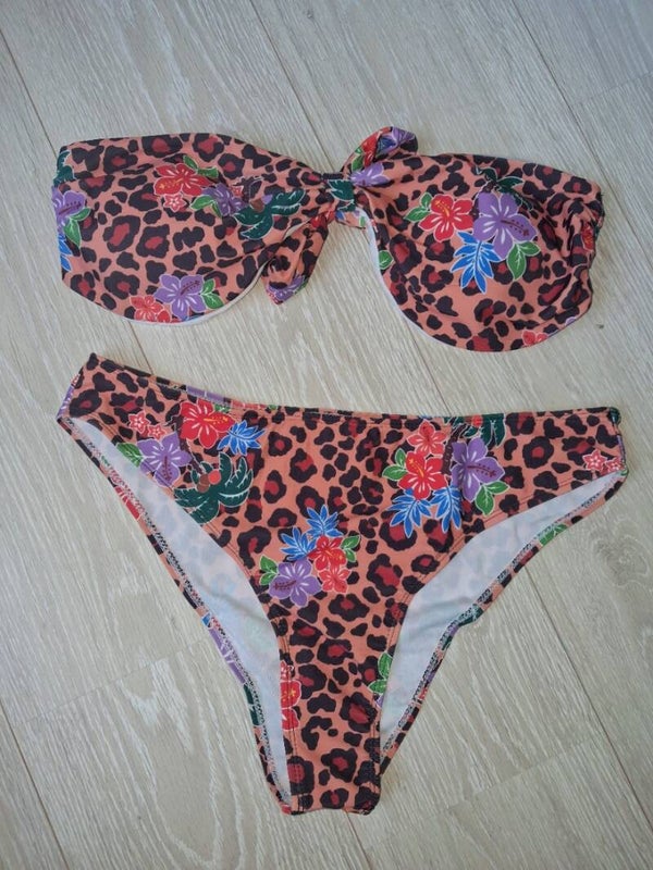 Nieuwe bikini panterprint bloemen XXL