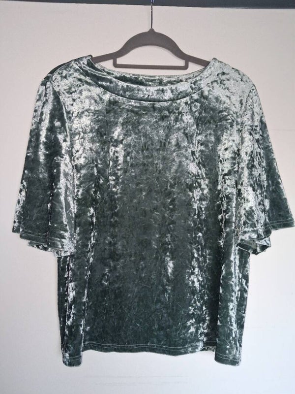 Shein groen glanzende top L