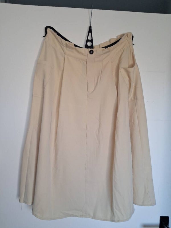 JCL crèmekleurige midi-rok, maat L