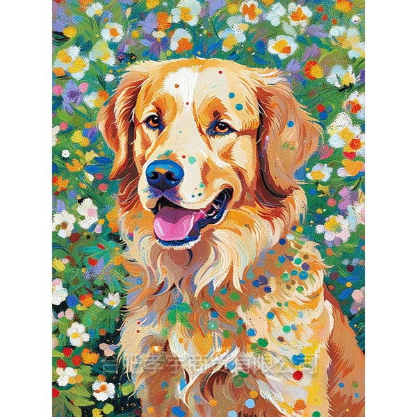 30x20cm Diamond Painting hond bloemen nr 2111