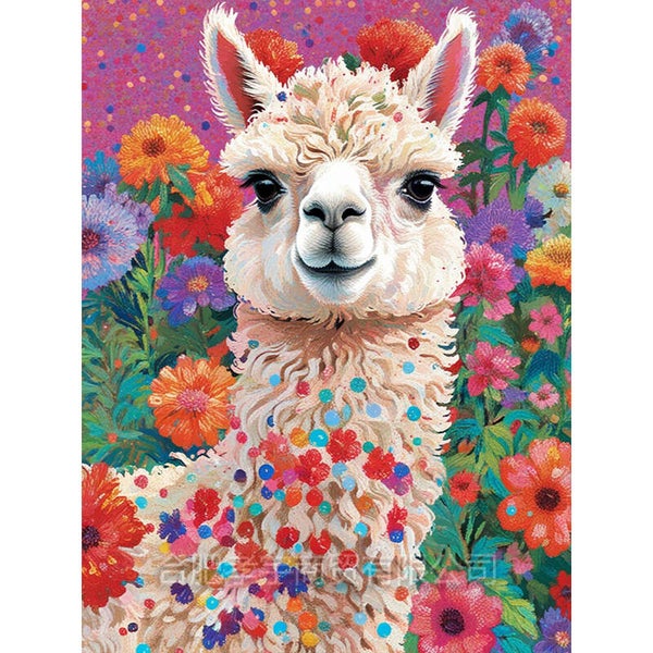 30x20cm Diamond Painting lama bloemen nr 2109