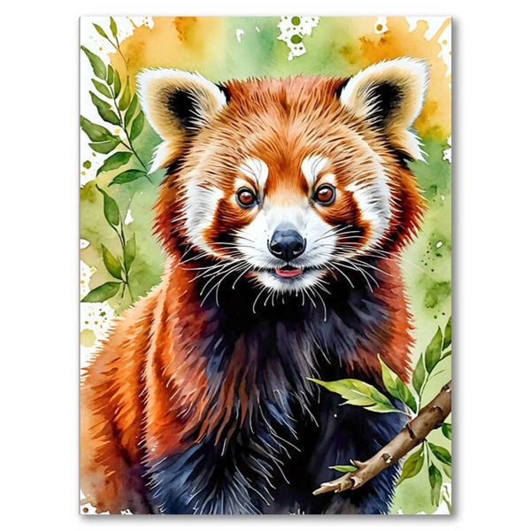 nr 2098 Diamond Painting rode panda 30x20cm (rond)