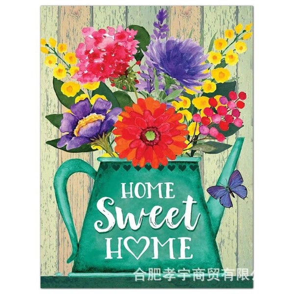 40x30cm Diamond Painting gieter bloemen tekst nr 1034