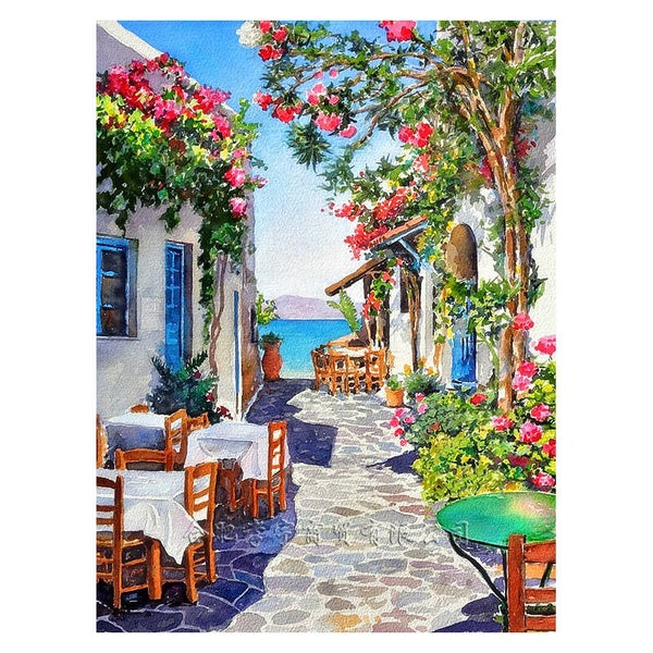 50x40cm Diamond Painting terras aan zee nr 946
