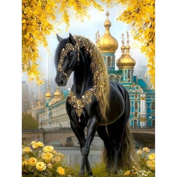 nr 60 Diamond Painting paard paleis 50x40cm (vierkant)