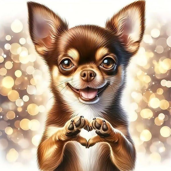 30x20cm Diamond Painting hond hartje nr 2112