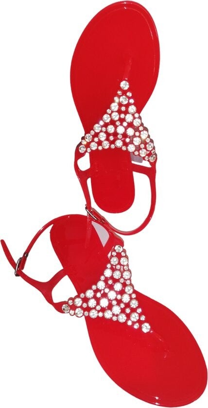 960 Sandalen strass steentjes rood 36