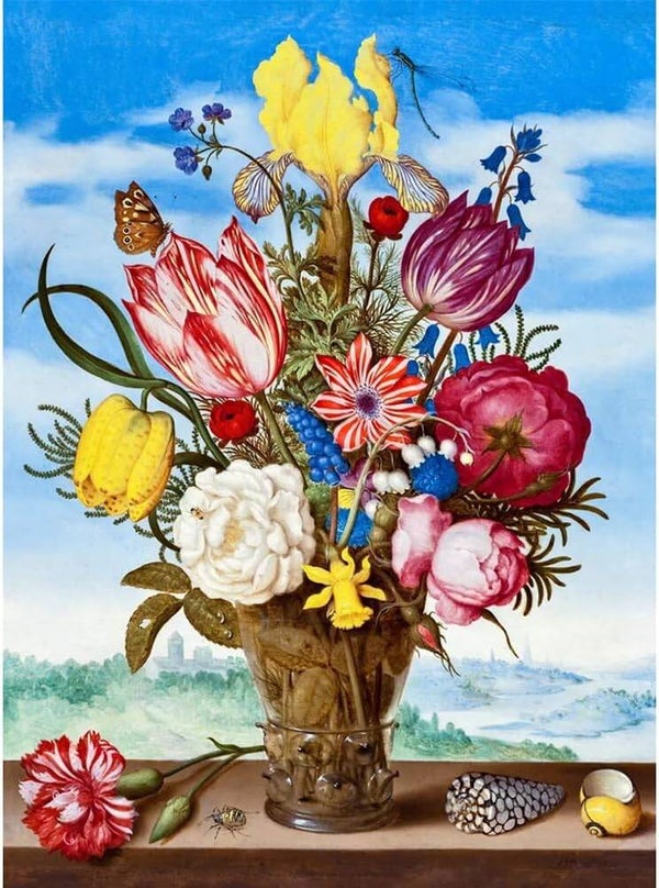 nr 2095 Diamond Painting vaas bloemen 30x20cm (rond)