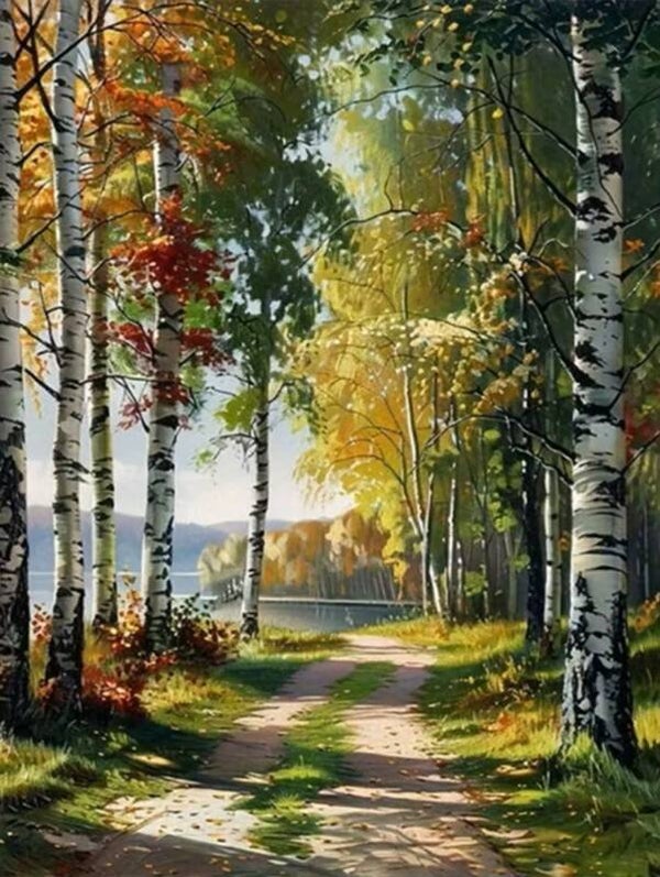 40x30cm Diamond Painting bos meer landschap nr 689