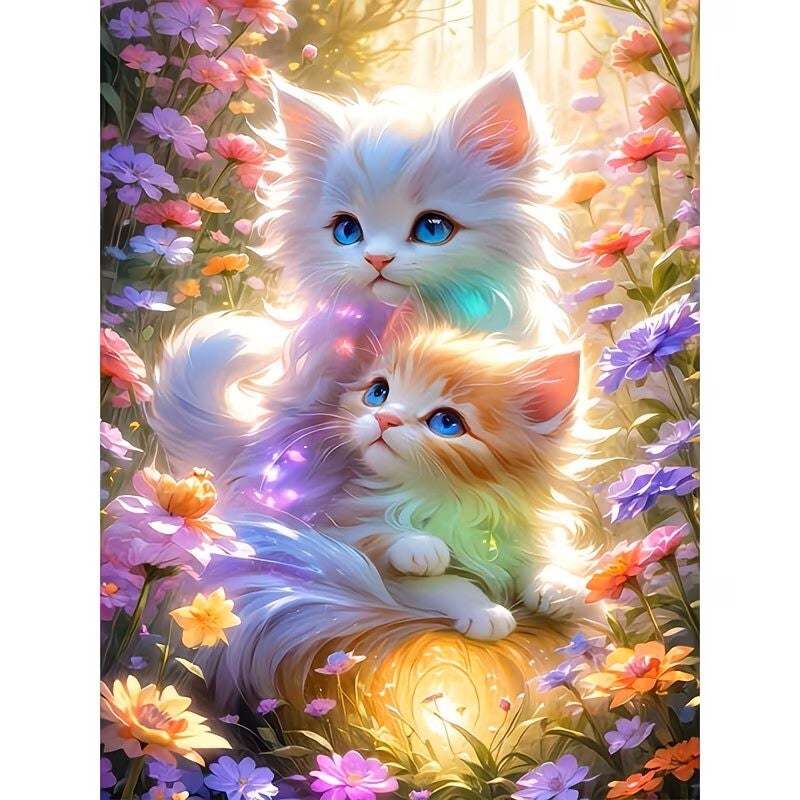 Diamond Painting schattige kittens 30x20cm