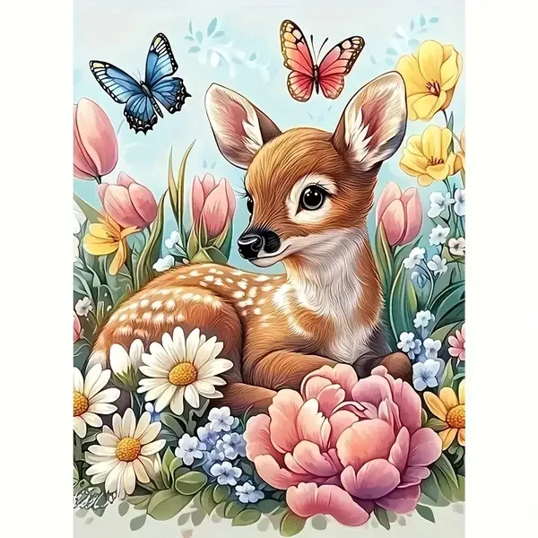 Diamond Painting Hert 40x30cm (rond)