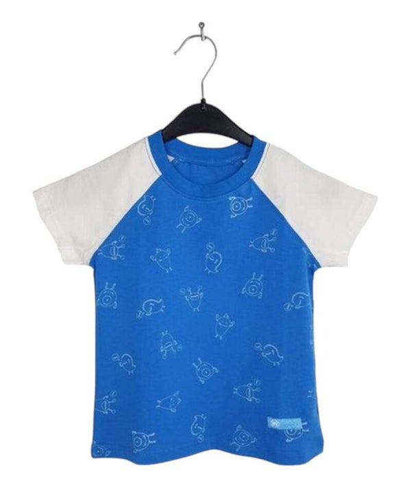 Lullaby t-shirt blauw wit 3-6 mnd 62/68