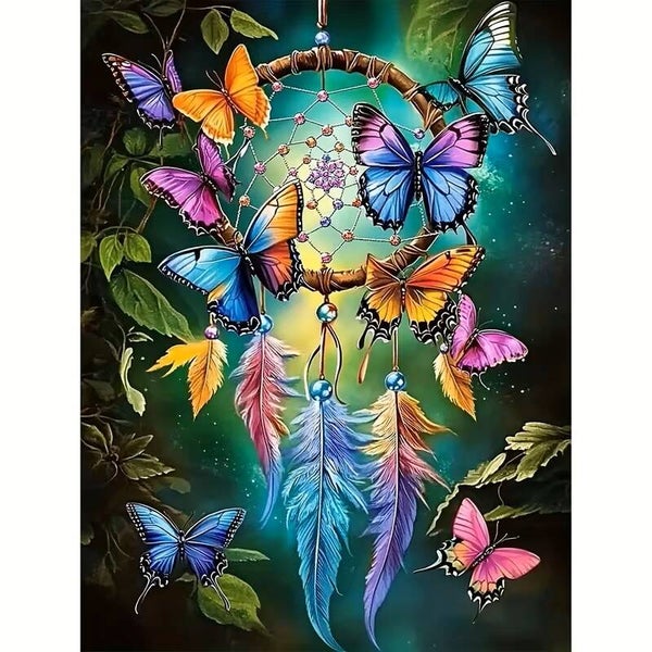 Diamond Painting vlinders dromenvanger 50x40cm (vierkant)