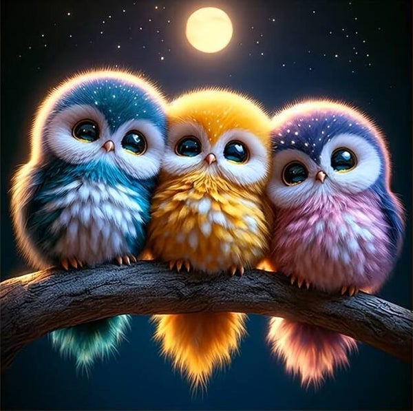 nr 573 vogeltjes bij maanlicht