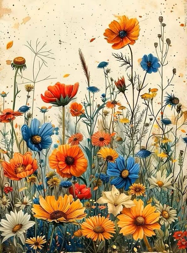 40x30cm Diamond Painting bloemen nr 704