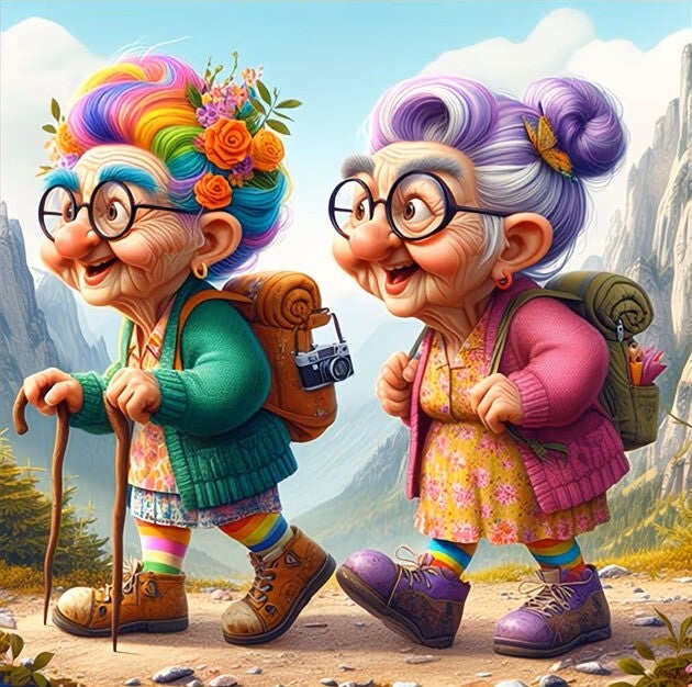 Diamond Painting wandelende dames 30x30cm