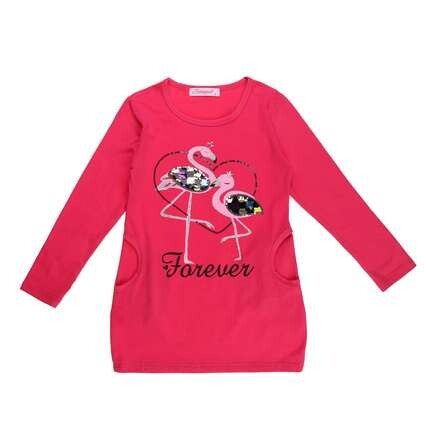 Lang shirt flamingo's forever glitter 170/176
