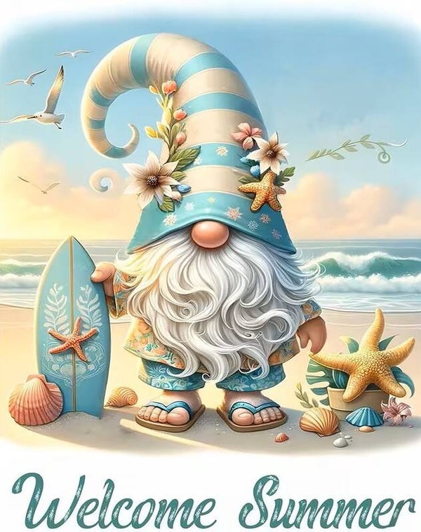 nr 134 Diamond Painting welkom zomer 50x40cm (rond)