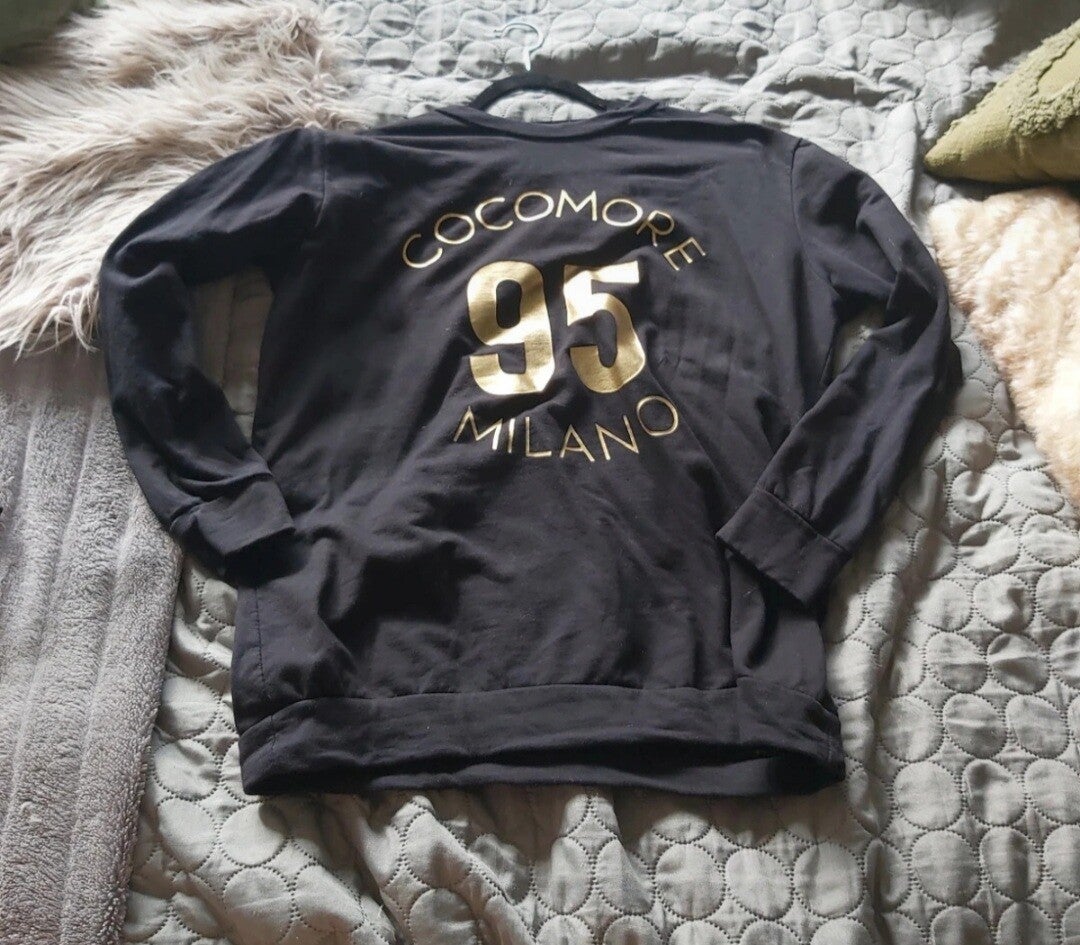 sweater zwart goud one size