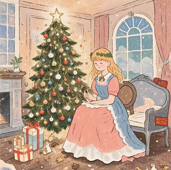 20x20cm Diamond painting kerst prinses nr 815