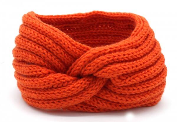 Haarband Twist Knitted Oranje - Gebreide Haarband