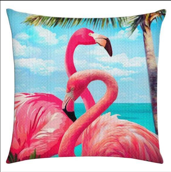 5D Diamond Painting kussenhoes 40x40cm Flamingo nr Z2005