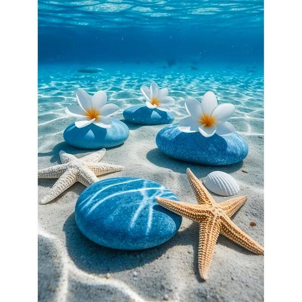 Diamond Painting strand zeesterren 50x40cm (vierkant steentjes)