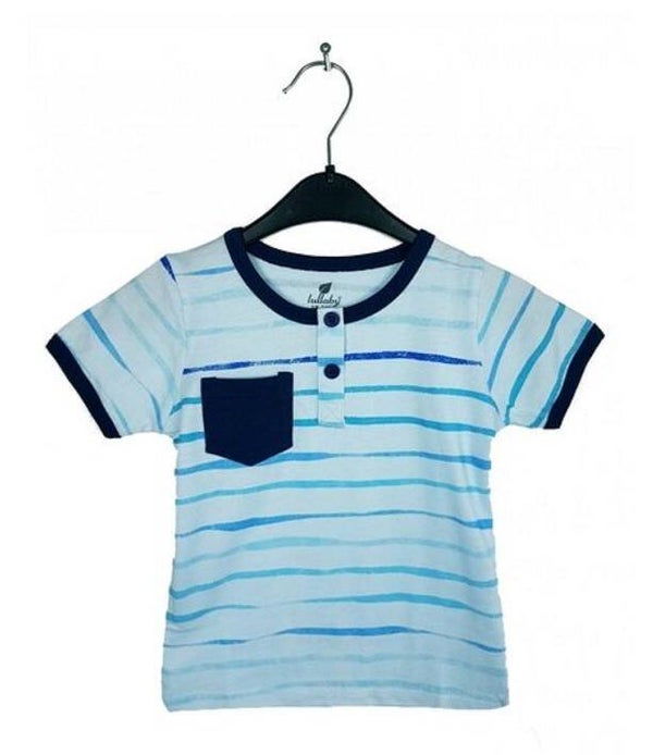Lullaby t-shirt blauw gestreept 12-18 mnd 80/86