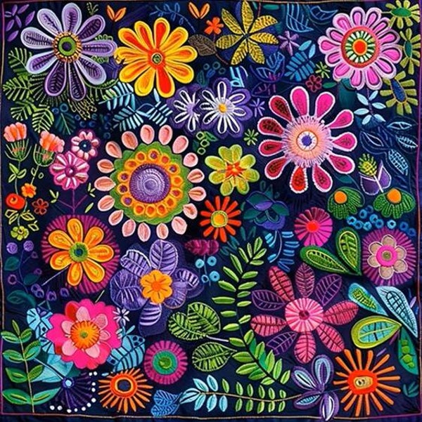 nr 310 Diamond Painting fantasie bloemen 30x30cm