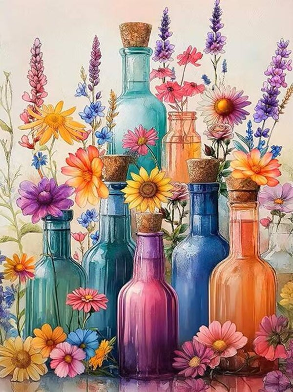 40x30cm Diamond Painting bloemen vazen nr 711