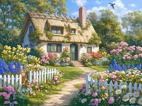50x40cm Diamond Painting boerderij landschap (vierkant) nr 19