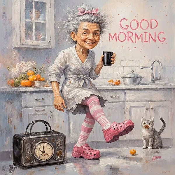 20x20cm Diamond painting good morning dame nr 816