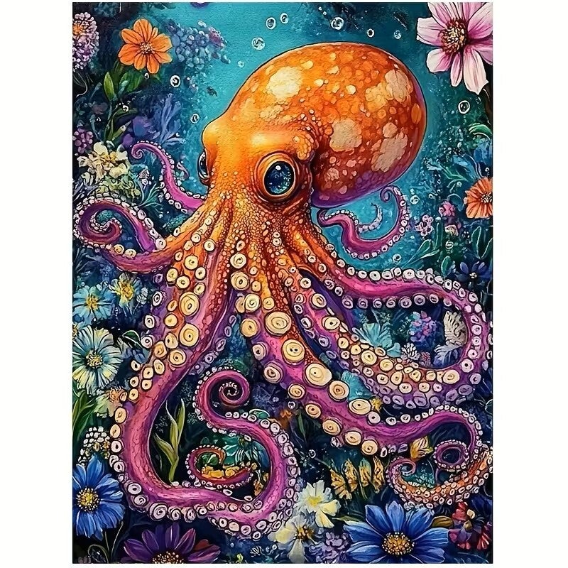Diamond Painting octopus 50x40cm (vierkant)