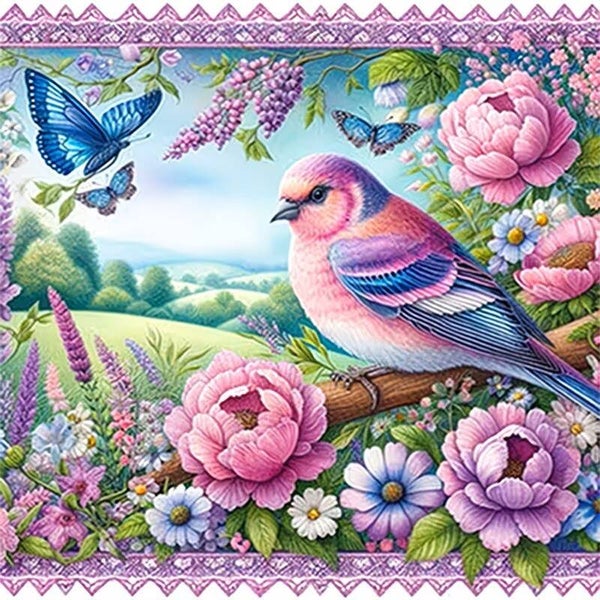 nr 575 vogeltje bloemen