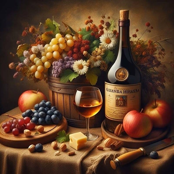 40x40cm Diamond Painting champagne en fruit nr 634