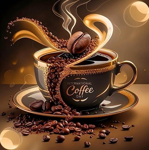 40x40cm Diamond Painting koffie dag nr 647