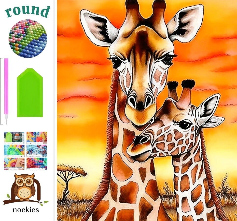 nr 726 DIamond Painting giraffen 30x20cm