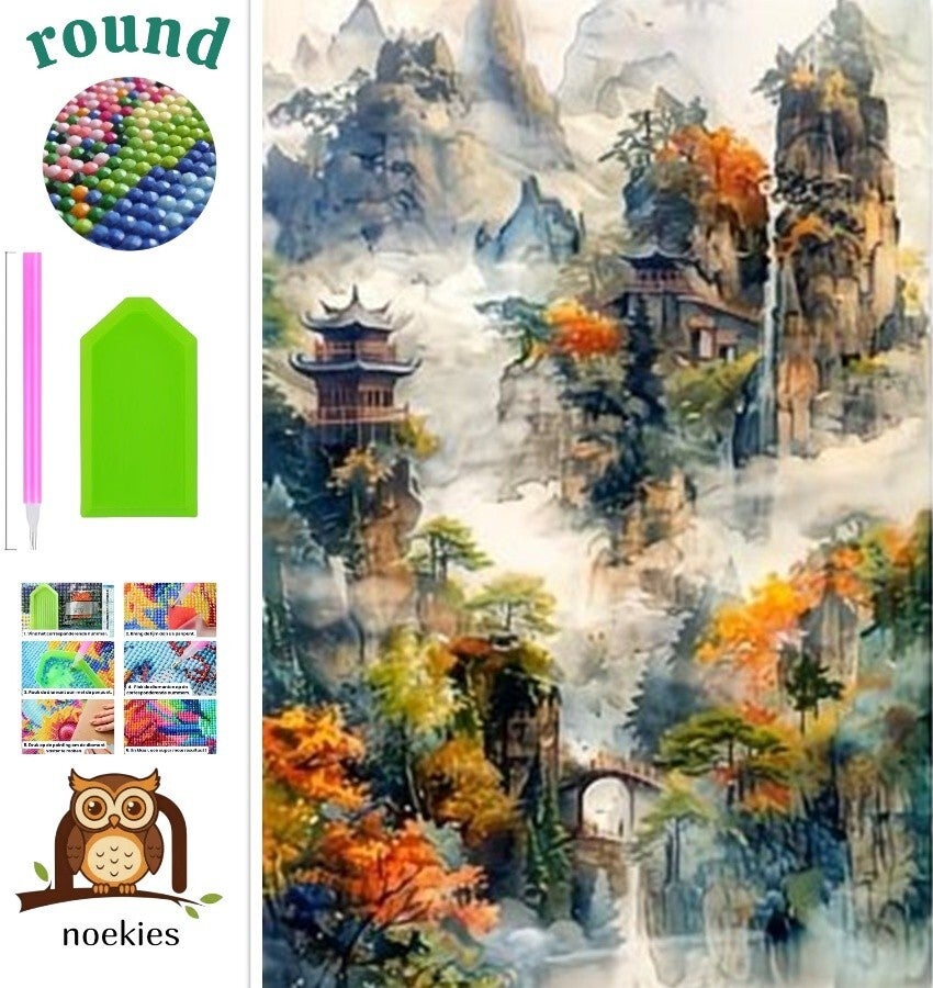 nr 670 Diamond Painting fantasie land 40x30cm (rond)