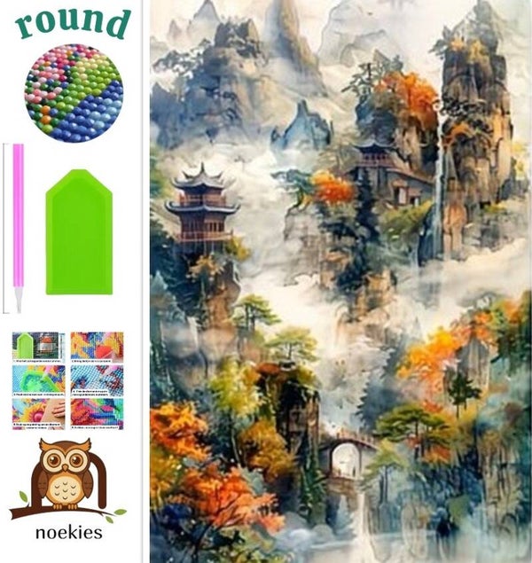 nr 670 Diamond Painting fantasie land 40x30cm (rond)