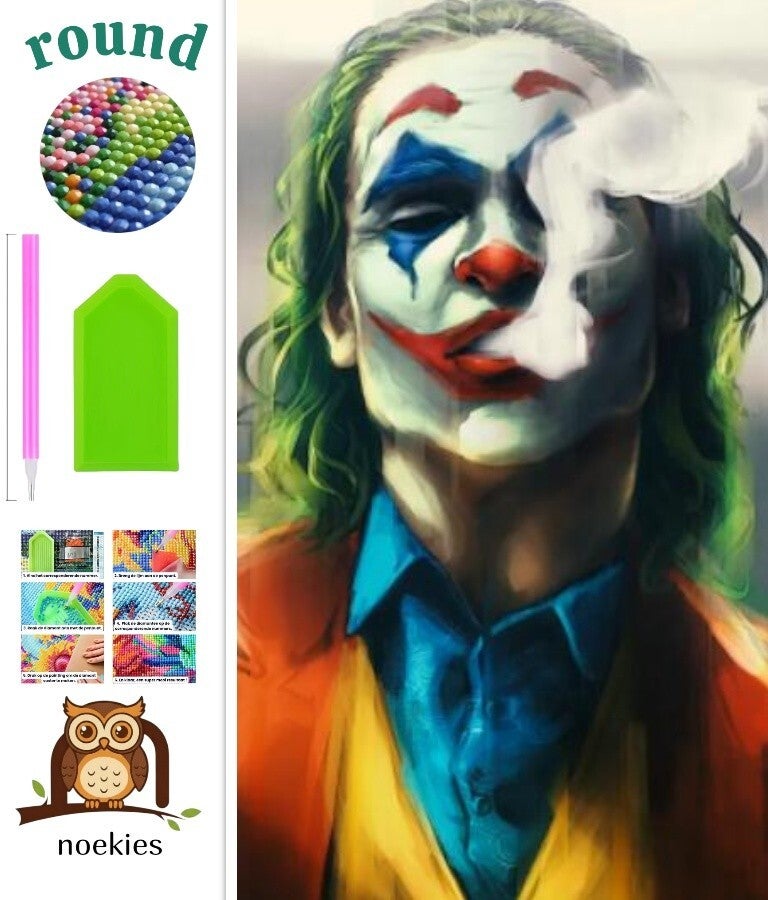 nr 2071 Diamond Painting smoke joker 40x30cm (rond)