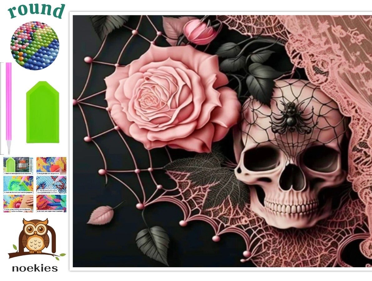 nr 2089 Diamond Painting Skull 30x20cm (rond)