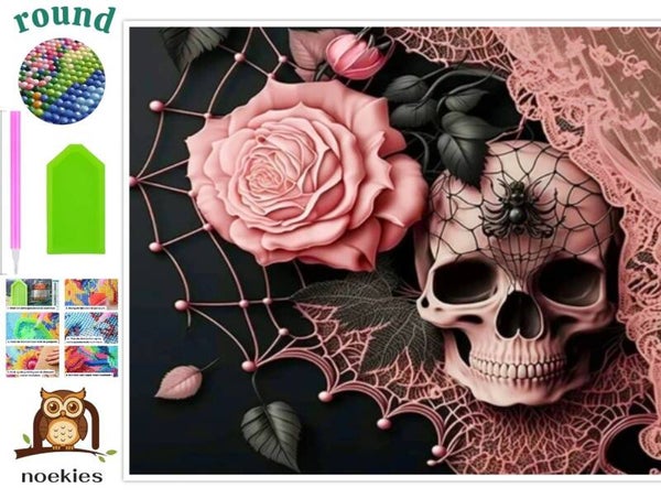 nr 2089 Diamond Painting Skull 30x20cm (rond)