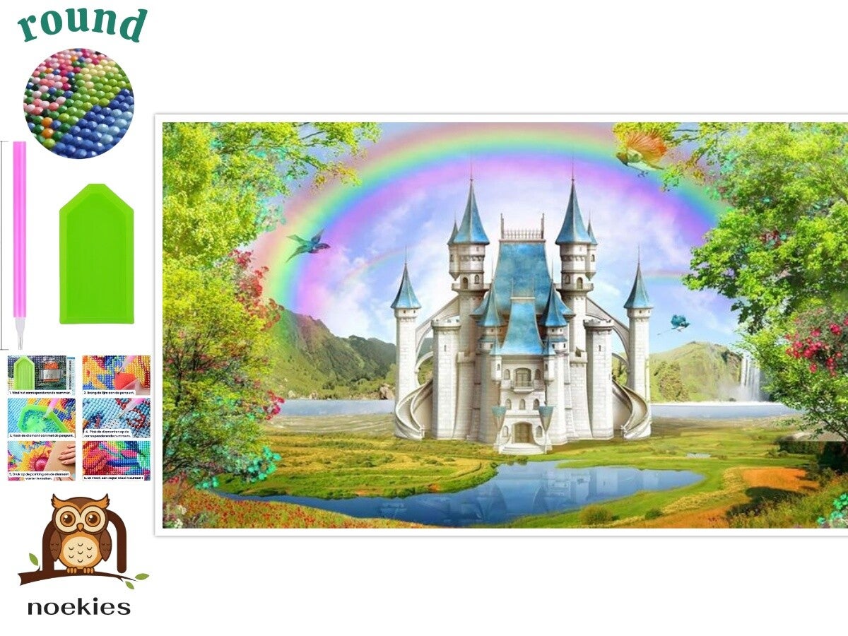 nr 2091 Diamond Painting kasteel 30x20cm (rond)
