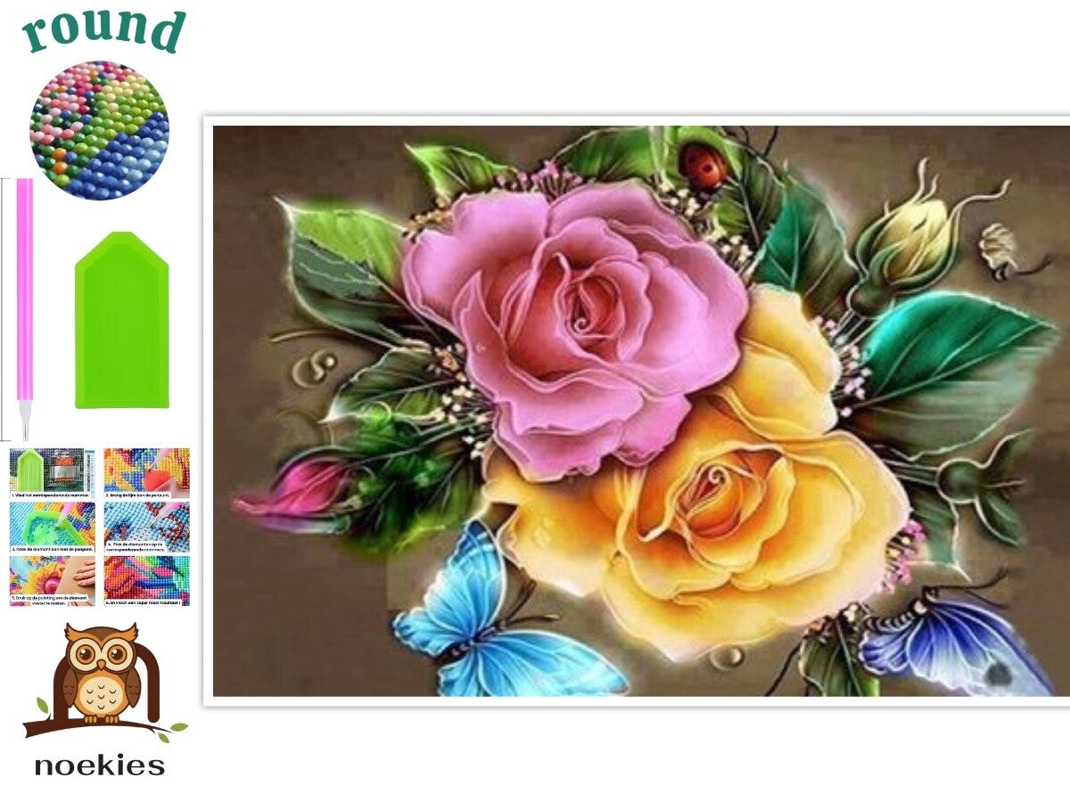 nr 2099 Diamond Painting rozen 30x20cm (rond)