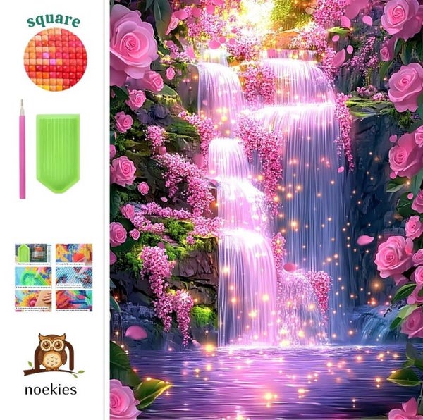nr 50 Diamond Painting watervallen 50x40cm (vierkant)