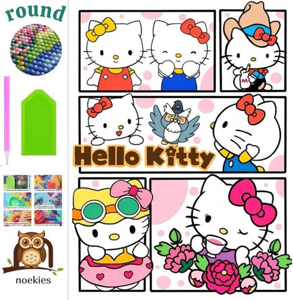 nr 106 Diamond Painting hello kitty 50x40cm (rond)