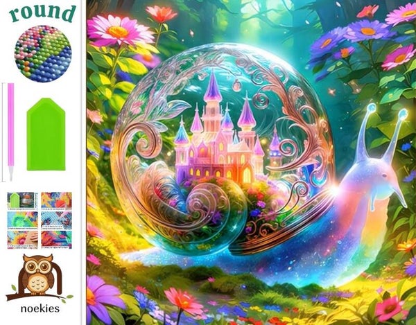 nr 304 Diamond Painting fantasie slak 30x30cm